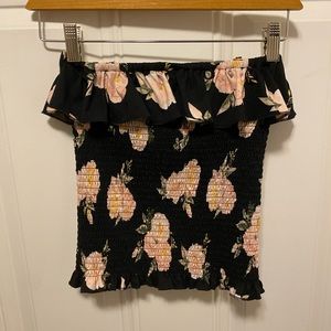Strapless flower top